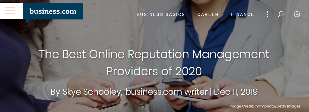 1view Named Best Reputation Management Service of 2020 by Business.com